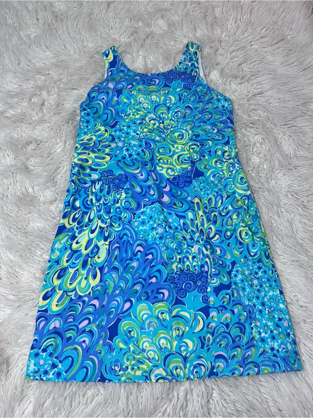 Lilly Pulitzer Melle dress "Lilly's Lagoon" peacock feather print Size 6